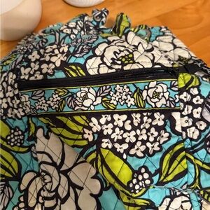 Vera Bradley Floral Quilted Satchel - Blue and Green